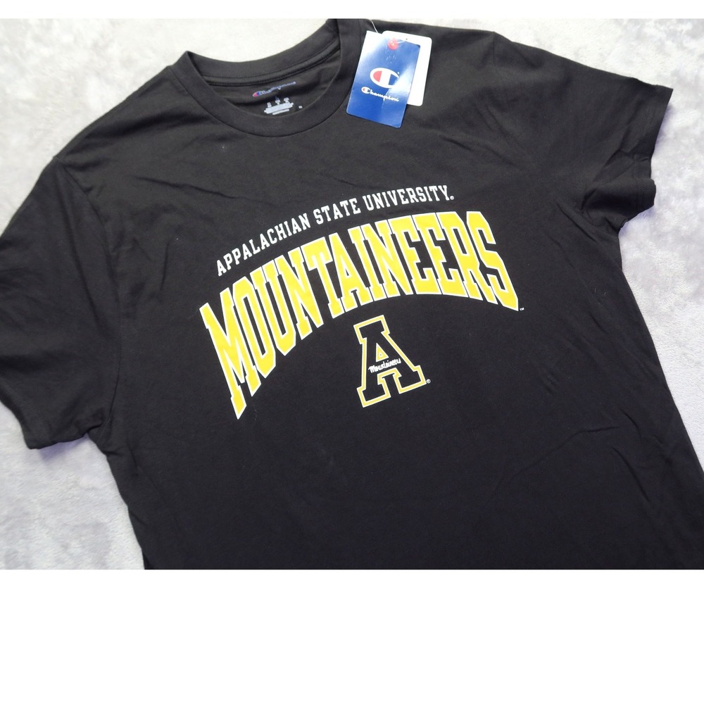 Champion Appalachian State University Mountaineers Men's Black T-Shirt Large NWT